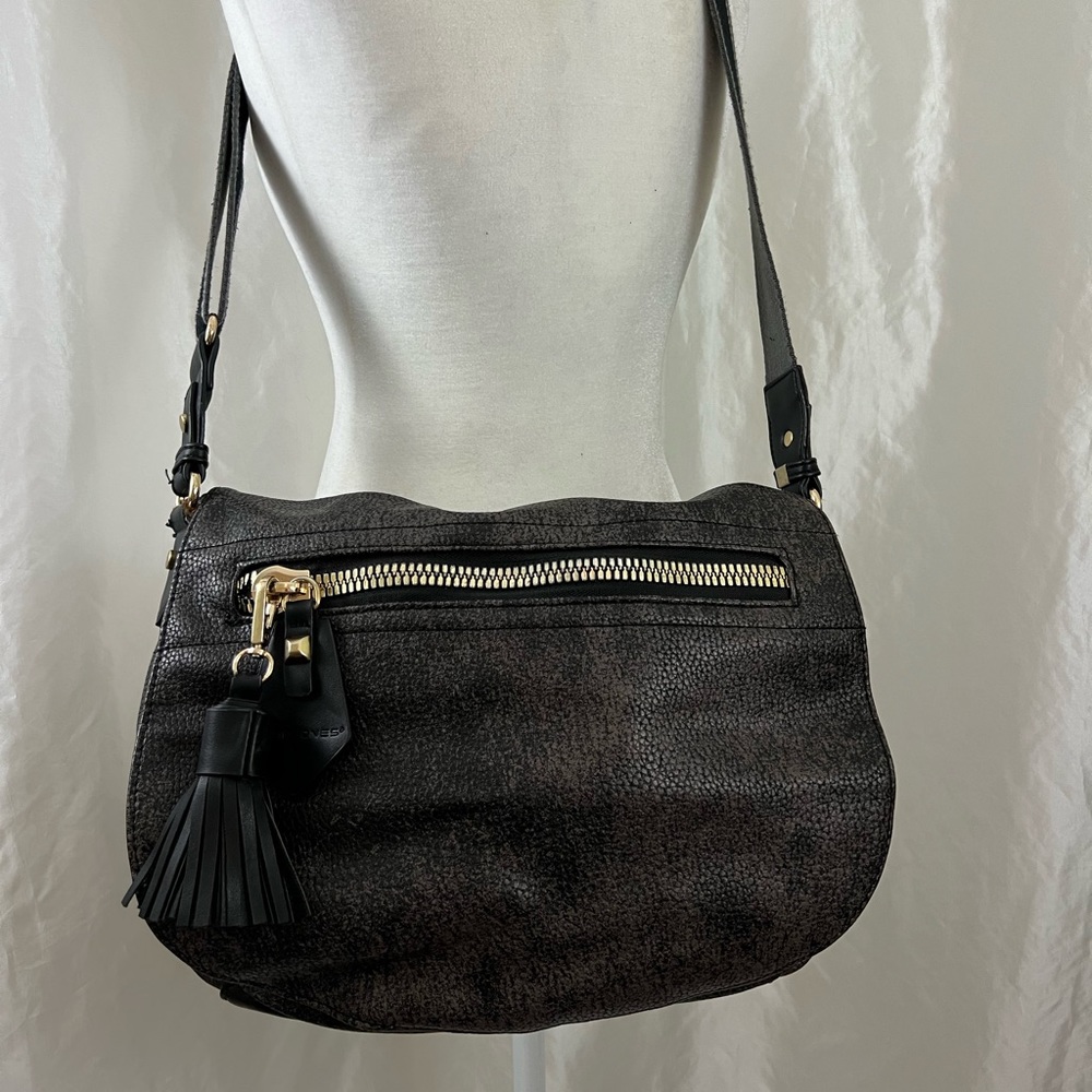 David Jones Paris Vegan Leather Messenger Bag